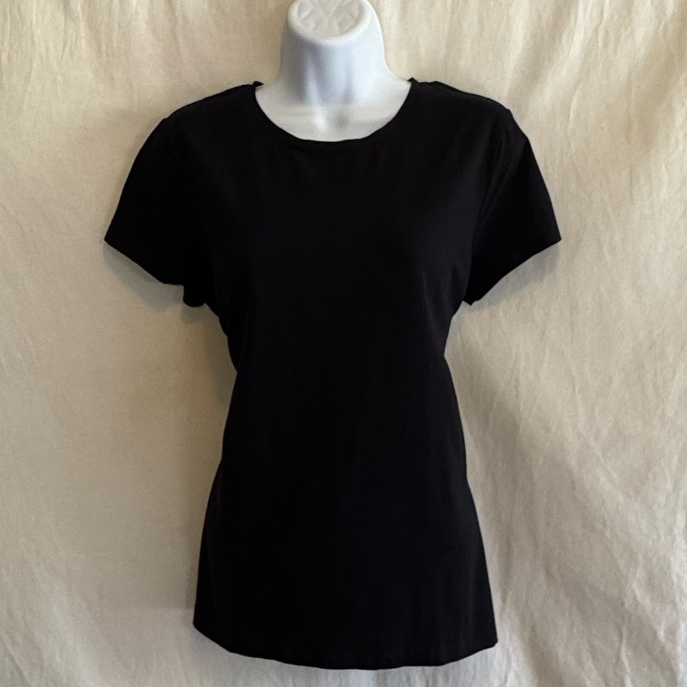 E-159 St. John’s Bay Black Short Sleeve Pullover‎ Tee Shirt Size L